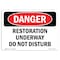 Signmission Safety Sign, OSHA Danger, 10" Height, Restoration Underway Do Not Disturb, Landscape OS-DS-D-1014-L-1985 - alternate 1